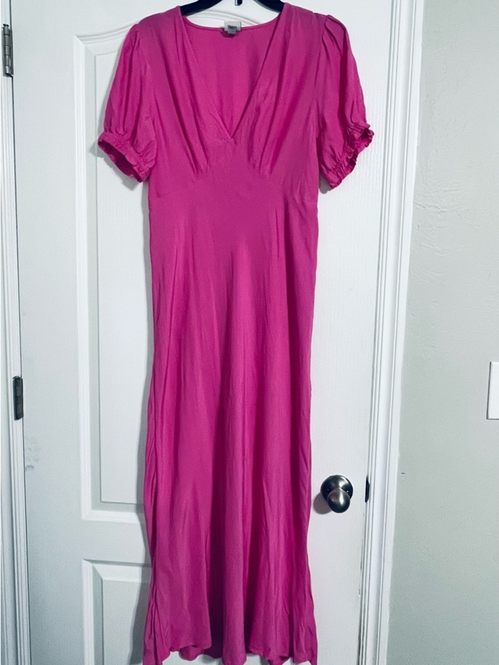 a new day Hot Pink V-Neck Maxi Dress Size M
